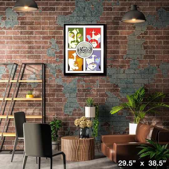 Beatles Framed Pop Art Collage With Platinum LP 29.5" x 38.5"